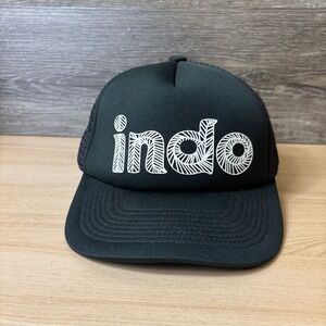 Indo Hat Cap Snap Back Black Trucker Outdoors Adjustable